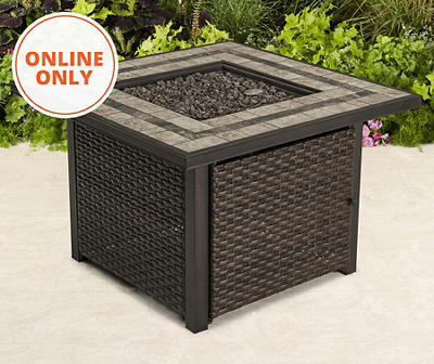 Augusta All-Weather Wicker Gas Fire Pit Table, (37")